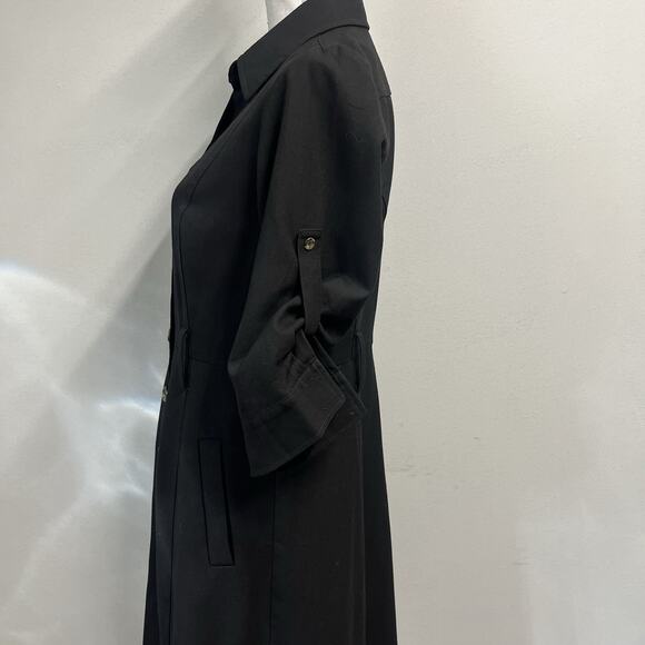 Ann Taylor Dress size 6 Classic Black Button Front Career Knee Stretch Modest - Picture 8 of 11